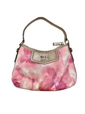 Coach Pink Watercolor Floral Hobo Shoulder Bag